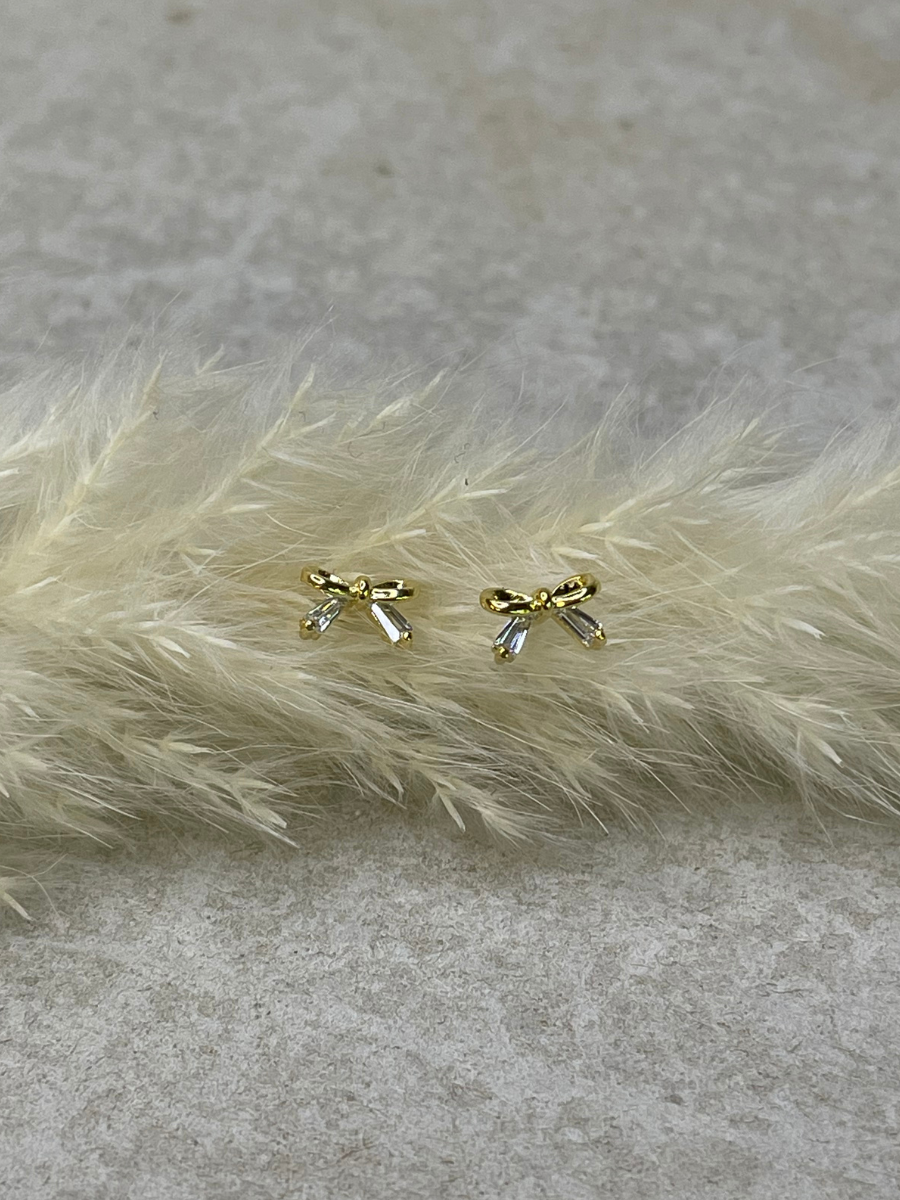 Bow Trio Gold Dipped Stud Earring Set