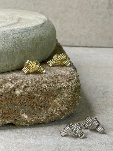 Textured Eternal Knot Post Earrings